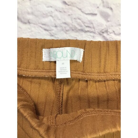 Abound Womens Ribbed Knit Flare Tan Elastic Waist Pull On Pants Size Medium - Picture 2 of 6